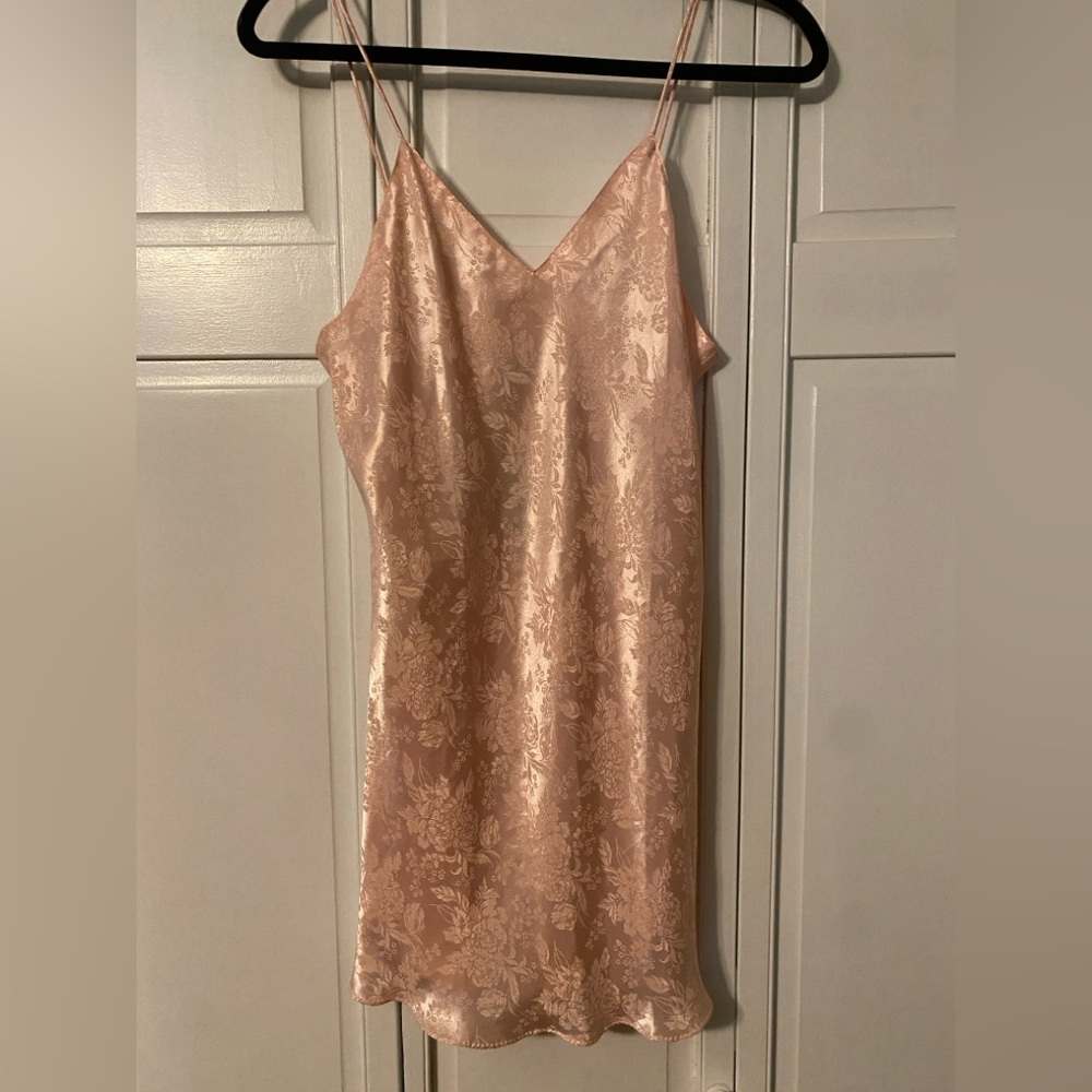 Vintage Satin Slip Dress in Blush